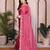 Attractive pink satin chiffon embroidery multi sequence work indian ceremonial saree