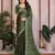 green satin chiffon sequins embroidered saree