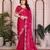 pink satin chiffon sequins embroidered saree