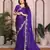 purple satin chiffon sequins embroidered saree