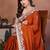 Irresistible orange rangoli silk embroidery zari work indian ceremonial saree