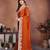 Irresistible orange rangoli silk embroidery zari work indian ceremonial saree
