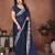 Spellbinding navy blue rangoli silk embroidery zari work indian ceremony saree