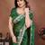 Dreamy green rangoli silk embroidery zari work indian party wear saree