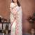 Intriguing white georgette silk embroidery multi chain work indian ceremonial saree