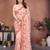 Appetizing pink georgette silk embroidery multi chain work indian ceremony saree
