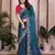 blue chiffon saree with heavy embroidery sequins