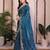 Pleasing blue frendy chiffon embroidery multi sequence work indian party wear saree