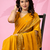 Lovely yellow art silk thread and sequins embroidered indian traditional saree