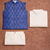 navy blue jacquard koti kurta pajama set for men