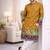 mustard patola foil print dola silk kurta payjama set