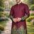 wine dola silk kurta payjama set with patola print