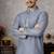 navy blue jacquard linen silk kurta pajama set for men