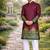 wine dola silk kurta payjama set with patola print