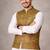 olive jacquard silk koti with cotton kurta pajama set for men | festive nehru jacket outfit