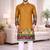 mustard patola foil print dola silk kurta payjama set
