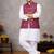 wine jacquard koti kurta pajama set for men