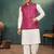 rani pink jacquard silk koti kurta payjama set