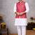 rani pink jacquard silk koti kurta pajama set for men