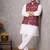 wine jacquard koti kurta pajama set for men