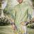 pista green patola foil print dola silk kurta pajama set for men | wedding & festive wear