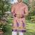 peach patola foil print dola silk kurta pajama for men | festive designer ethnic set