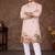 peach zari weaving rayon cotton kurta pajama set for men | festive & wedding wear
