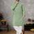 pista green jacquard linen silk kurta pajama set for men