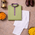 olive green jacquard linen silk kurta pajama set for men | classic ethnic wear