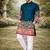 teal patola foil print dola silk kurta pajama set for men | festive & wedding wear