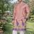 peach patola foil print dola silk kurta pajama for men | festive designer ethnic set
