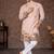 peach zari weaving rayon cotton kurta pajama set for men | festive & wedding wear