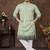 pista green zari woven rayon cotton kurta pajama set for men | ethnic festive wear
