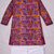wine geometric multicolour foil print cotton kurta pajama set for men