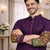 purple dola silk foil print patola kurta pajama