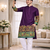 purple dola silk foil print patola kurta pajama