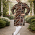 brown multicolor foil print cotton kurta pajama set