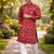 maroon multicolor foil print cotton kurta pajama set