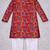 maroon multicolor foil print cotton kurta pajama set