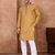beige color jacquard work linen silk kurta pajama set