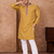 beige color jacquard work linen silk kurta pajama set