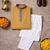 beige color jacquard work linen silk kurta pajama set