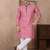 pink color jacquard work linen silk kurta pajama set