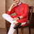 red color jacquard work linen silk kurta pajama set