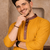 yellow color jacquard work linen silk kurta pajama set