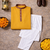 yellow color jacquard work linen silk kurta pajama set
