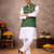 green cotton silk koti kurta pajama set with jacquard work