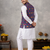 purple cotton silk koti kurta pajama set with jacquard work
