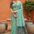 Turquoise muga cotton meenakari & azarakh pallu saree with contrast blouse