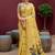 Yellow muga cotton meenakari & azarakh pallu saree with contrast blouse